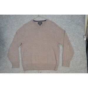 Bonobos Sweater Mens Large Brown Merino Wool V Neck Lightweight Knit Pullover